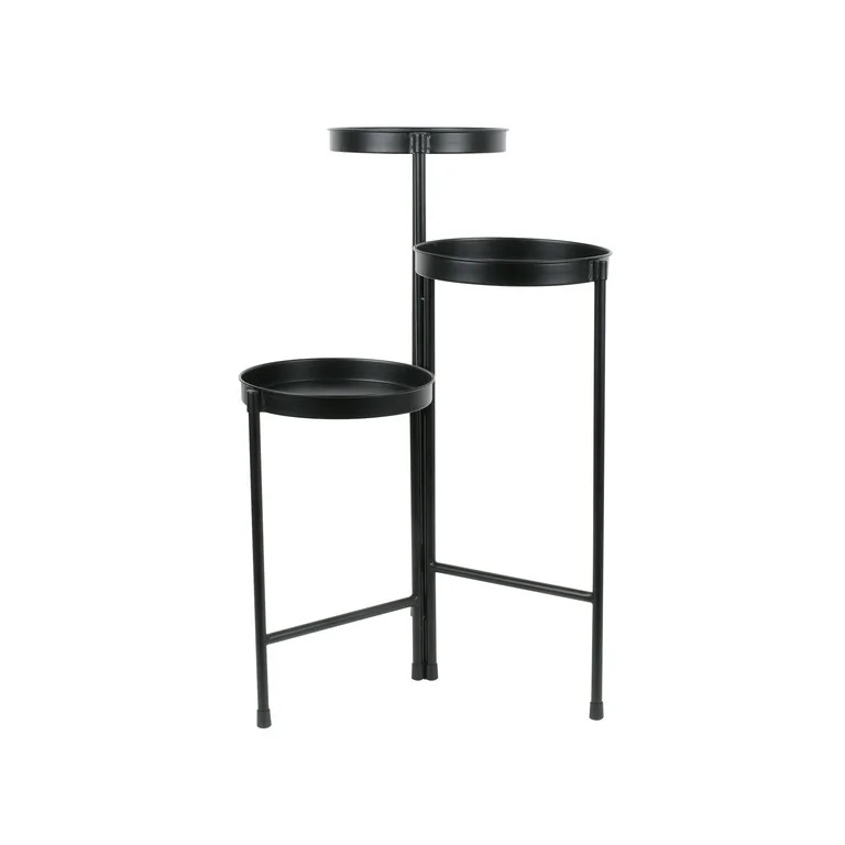 Mainstays Black Metal 3 Tier Plant Stand | Walmart (US)