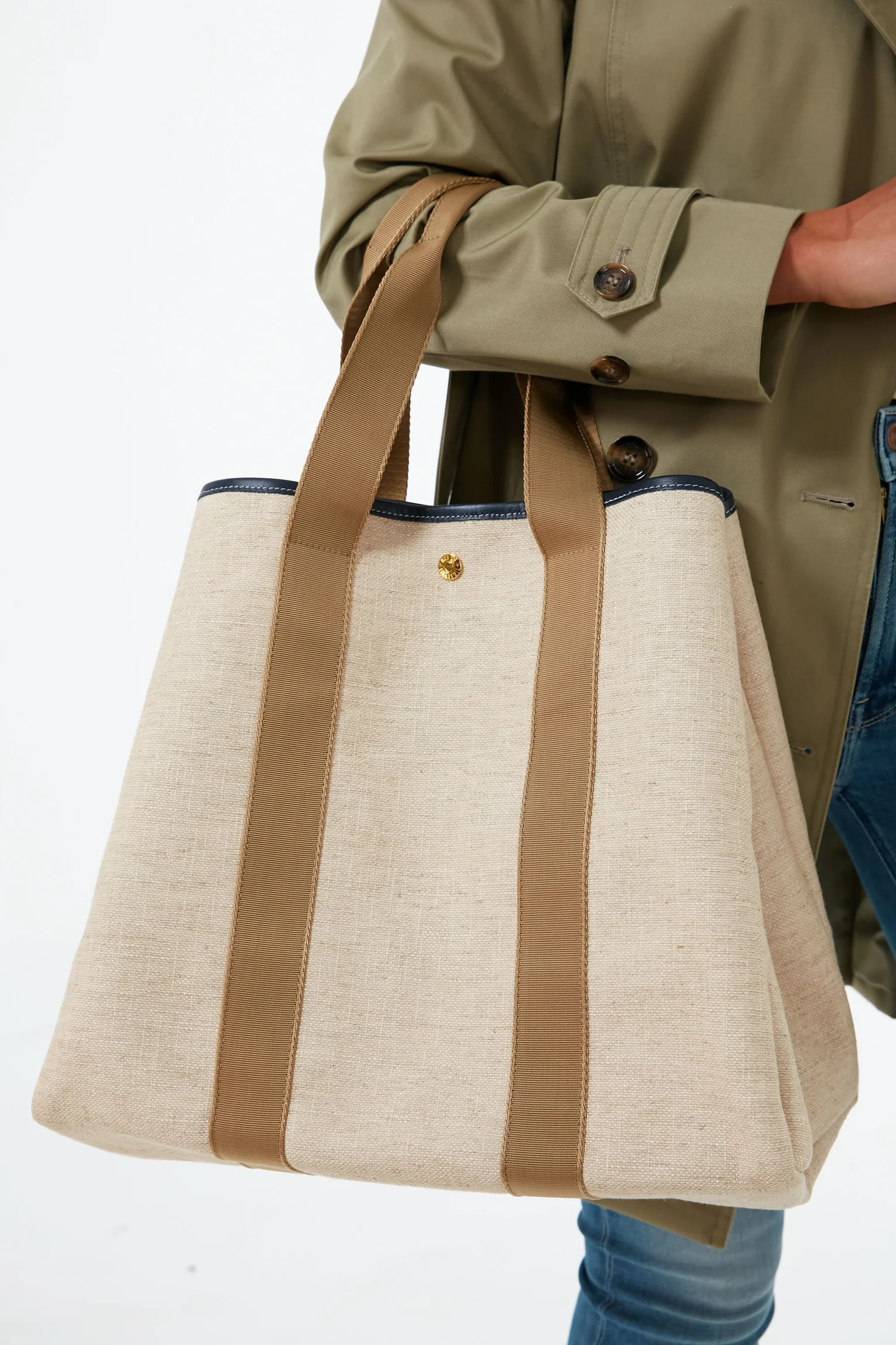 Beige Traversee L Linen Tote | Tuckernuck (US)
