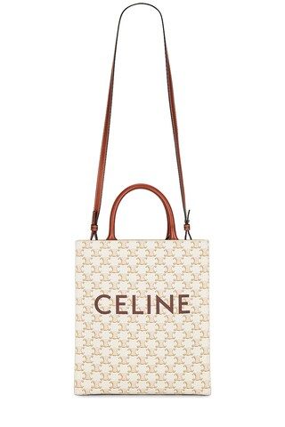 FWRD Renew Celine Triomphe Small Vertical Cabas Bag in White from Revolve.com | Revolve Clothing (Global)
