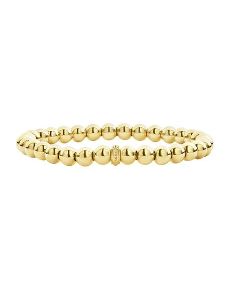 Lagos Medium 6mm Caviar Ball Stretch Bracelet | Neiman Marcus