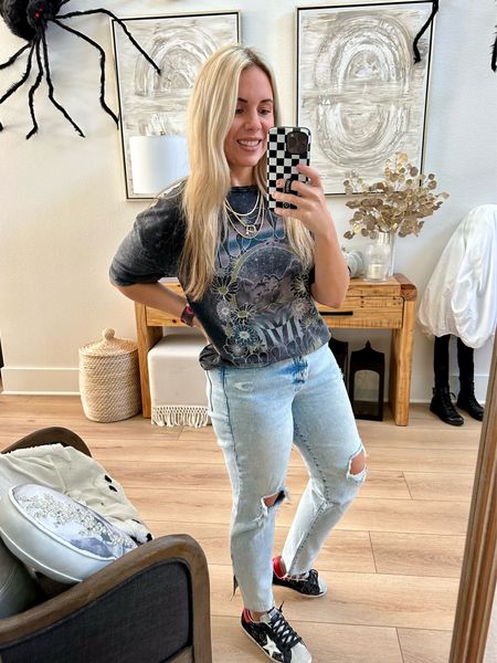 Jeans are TTS and half off! I’m an 8-10 and these jeans fit me comfy with room. Shoes are actual Golden Goose sneakers so I linked some more affordable options on Amazon! 

#LTKsalealert #LTKmidsize #LTKHolidaySale