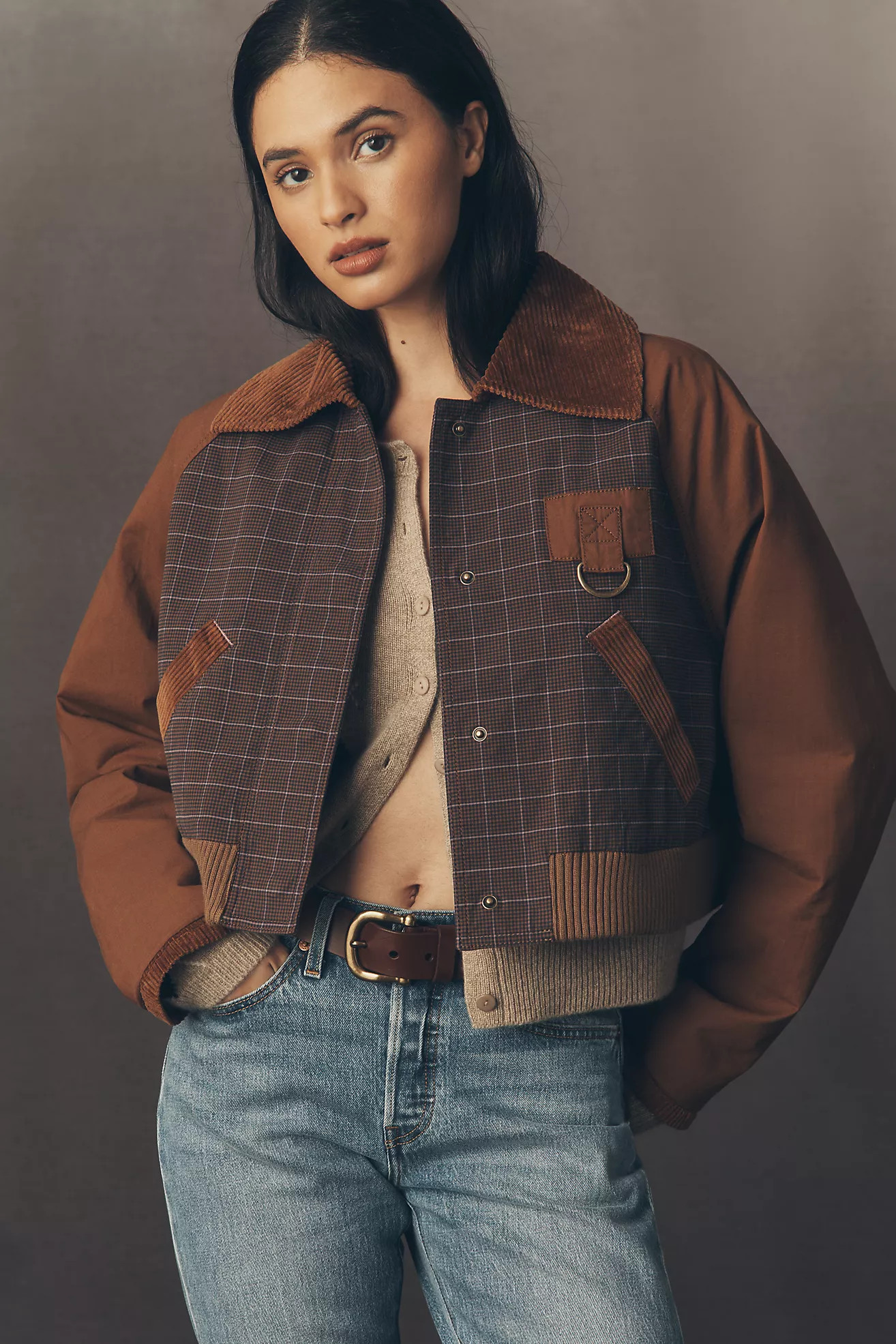 By Anthropologie Plaid Crop Utility Jacket | Anthropologie (US)
