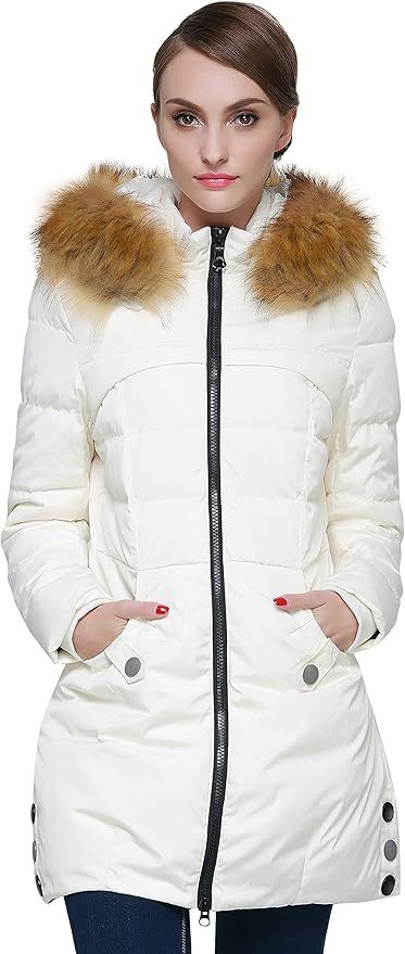 Orolay Women's Down Jacket with Faux Fur Trim Hood | Amazon (US)