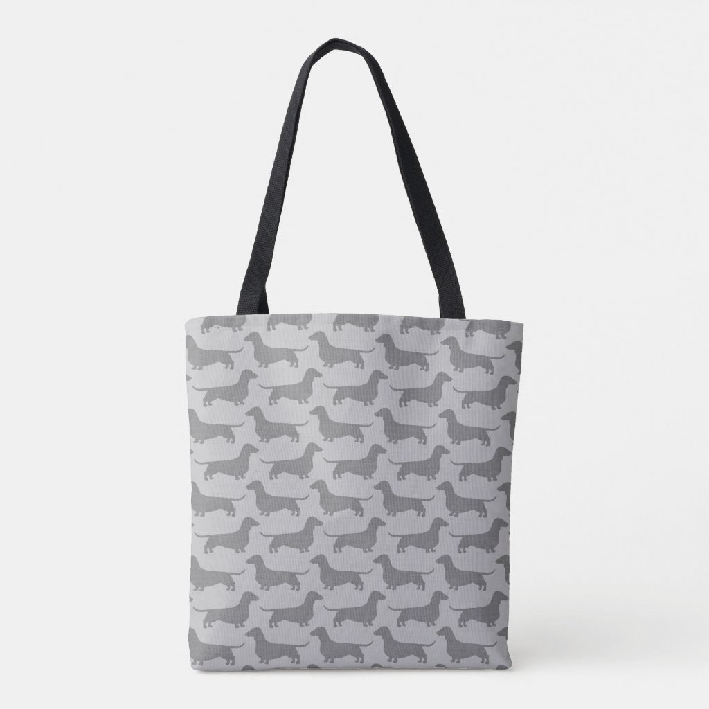 Dachshund Silhouettes Wiener Dogs Patterned Grey | Zazzle