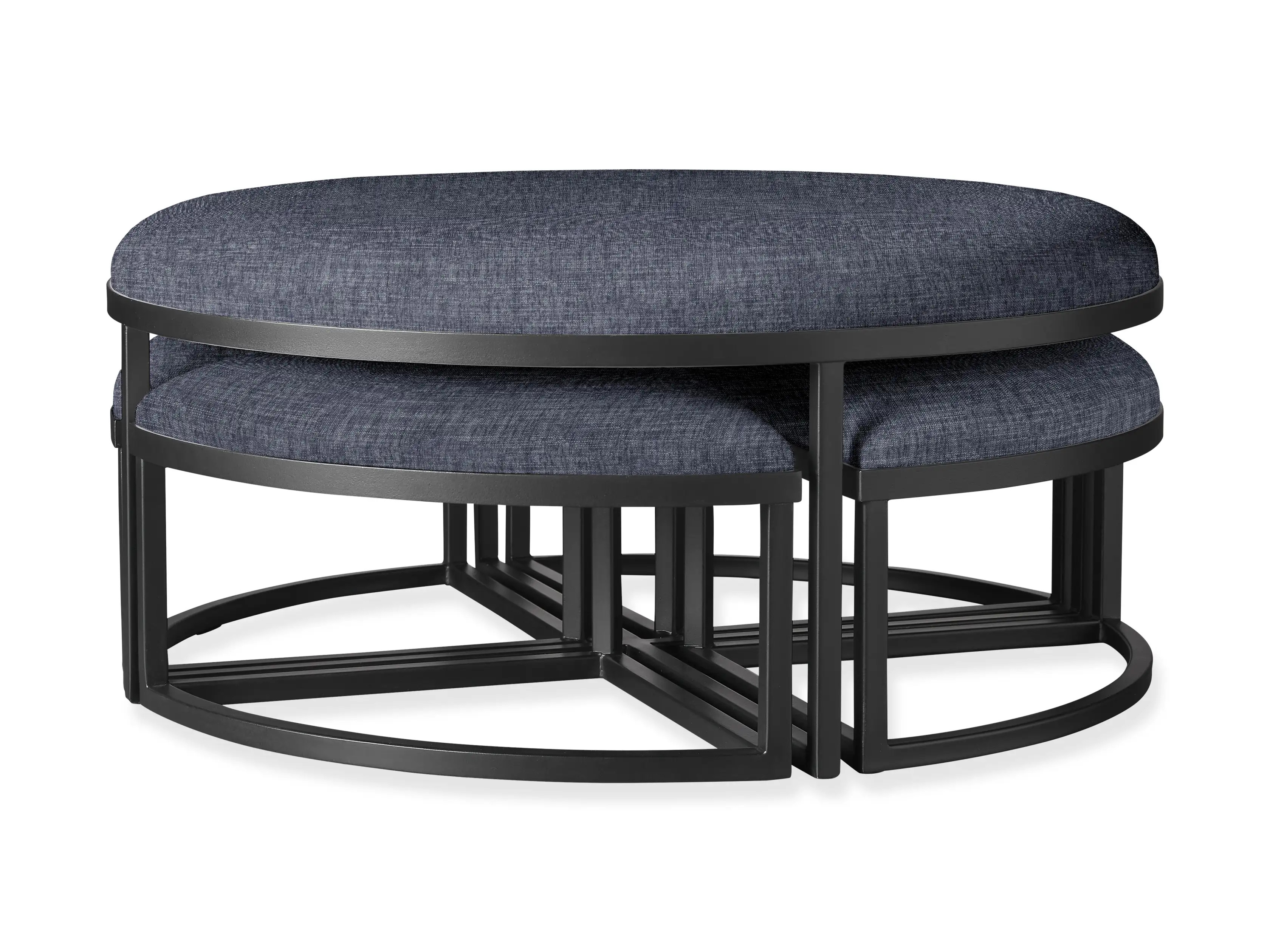 Palmer Upholstered Round Nesting Ottoman | Arhaus