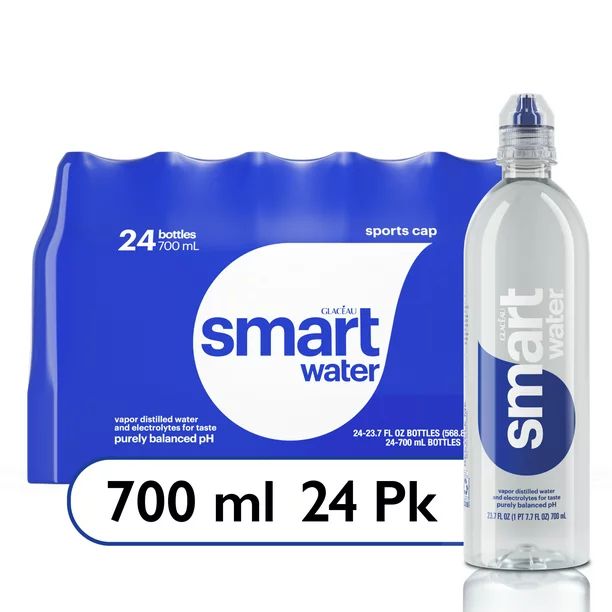 smartwater vapor distilled premium water, 700 ml, 24 count bottles | Walmart (US)