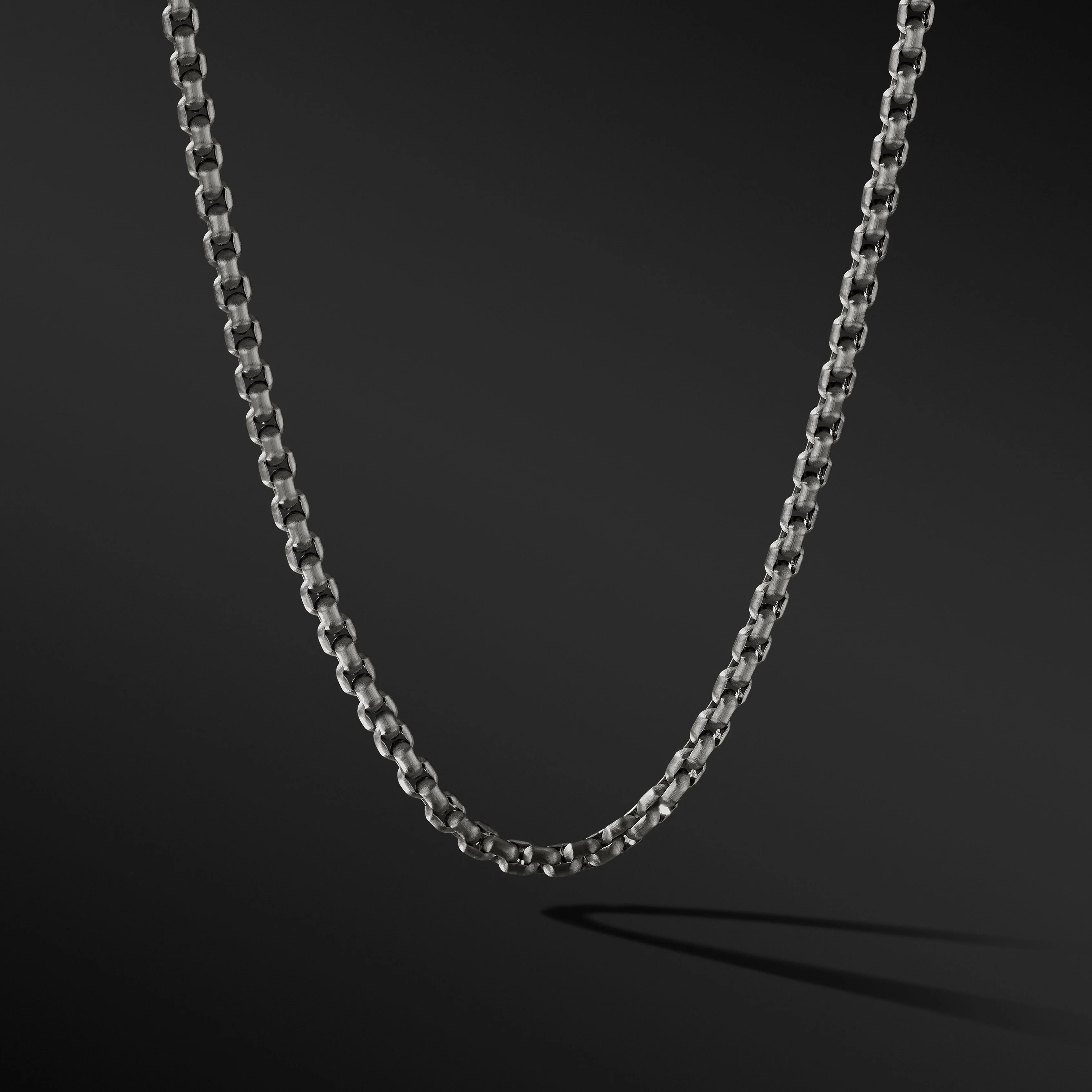 Box Chain Necklace in Grey Titanium, 3.6mm | David Yurman