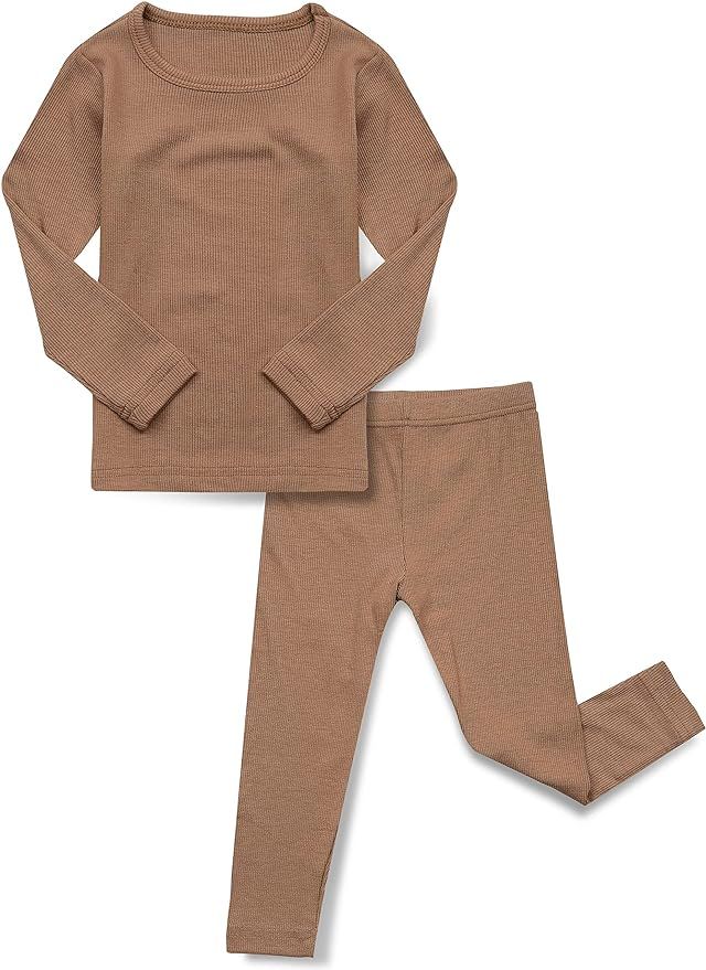 AVAUMA Baby Boys Girls Pajama Set Kids Toddler Snug fit Ribbed Rayon Sleepwear pjs for Daily and ... | Amazon (US)