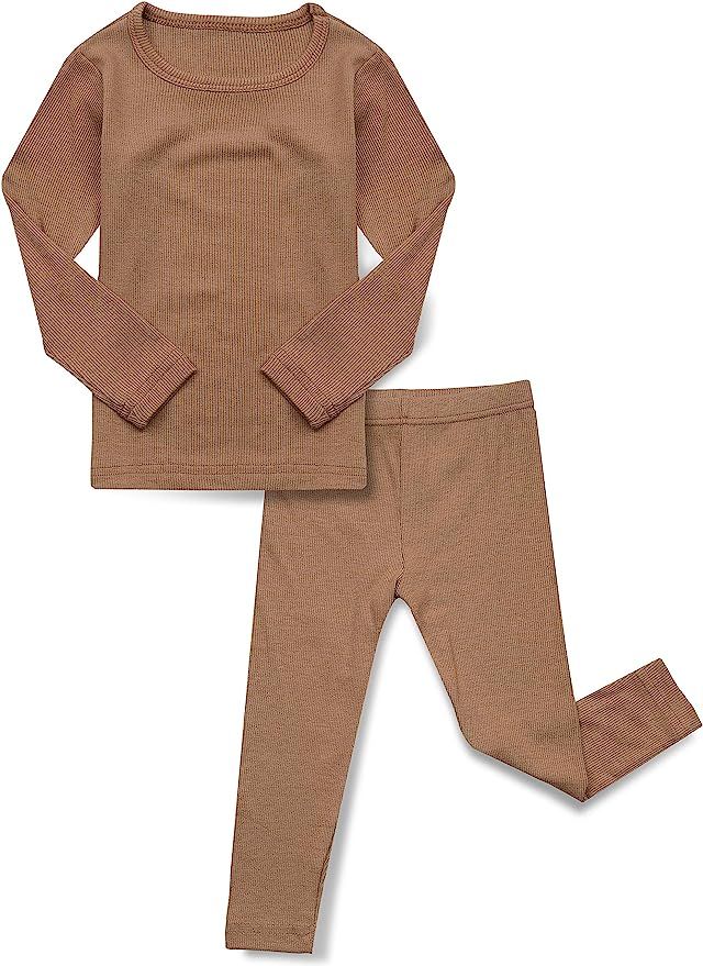 AVAUMA Baby Boys Girls Pajama Set Kids Toddler Snug fit Ribbed Rayon Sleepwear pjs for Daily and ... | Amazon (US)