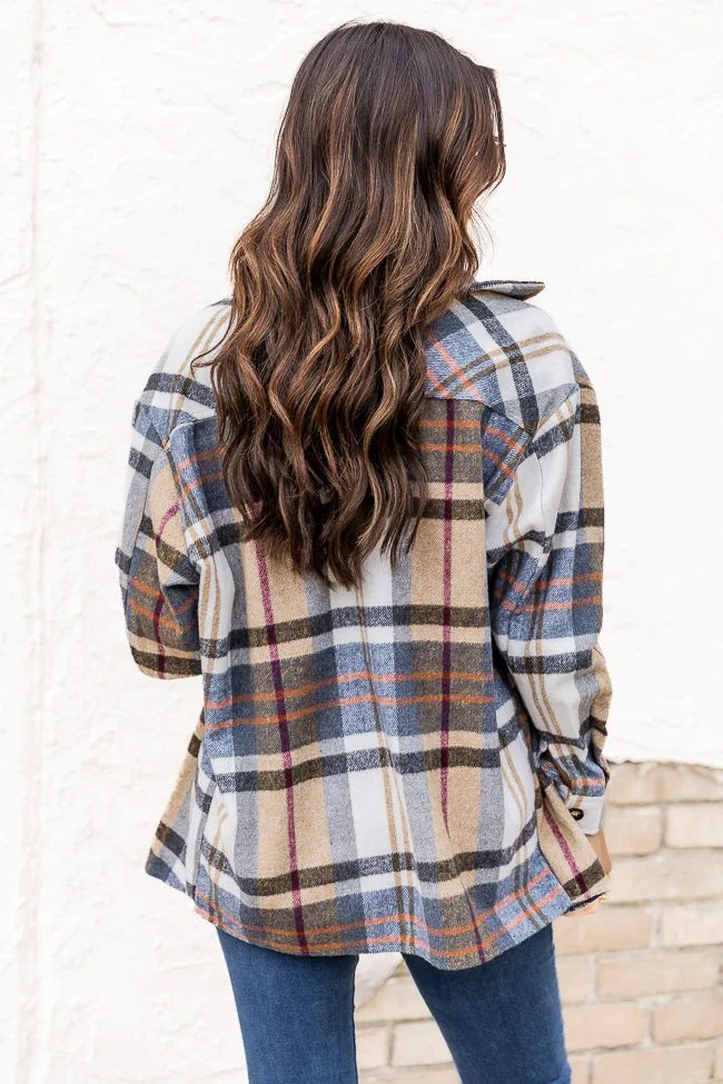 Lead You Through Taupe Multi Plaid Shacket | Pink Lily