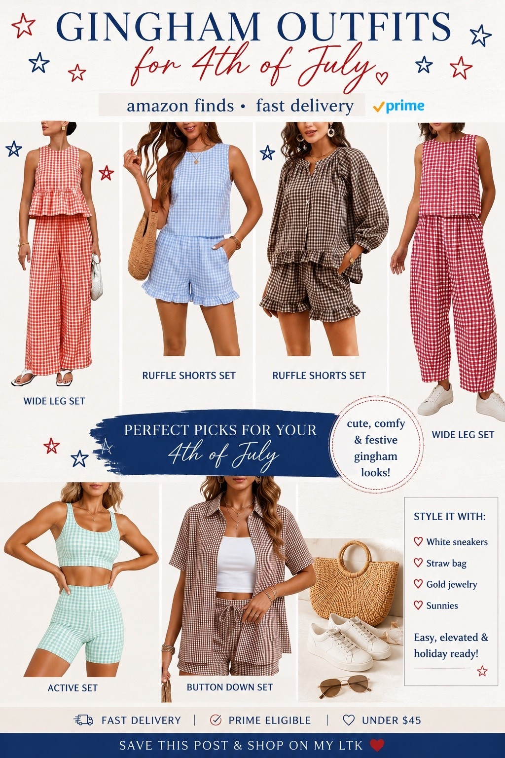 Gingham, 4th of July outfits
