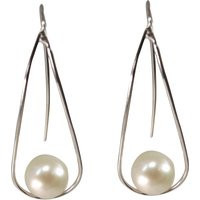 Large Sized Modern 925 Sterling Silver Drop Pearl Earring | Etsy (US)