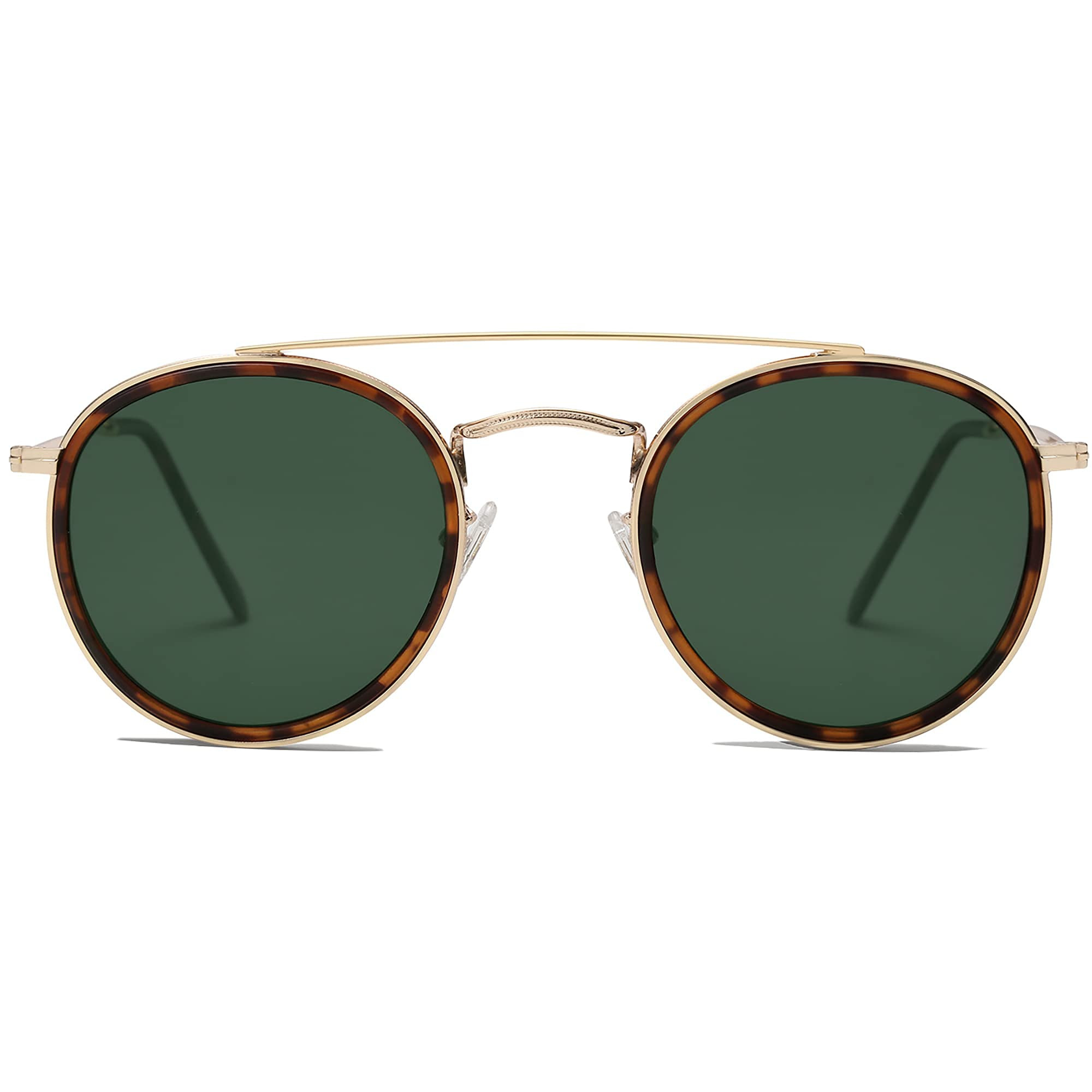 SOJOS Retro Round Polarized Sunglasses UV400 Double Bridge Sun Glasses SUNSET SJ1104 | Amazon (US)