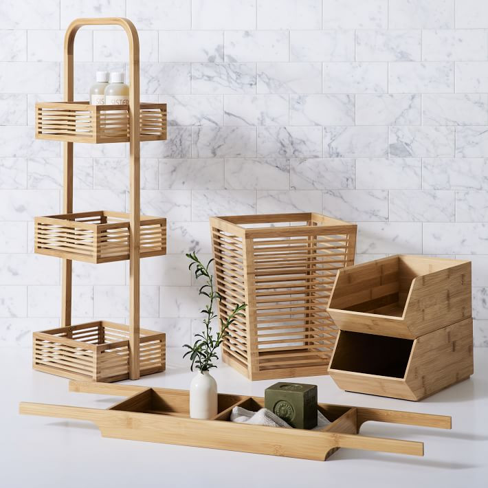 Brockton Bamboo Stacking Boxes (Set of 2) | West Elm (US)