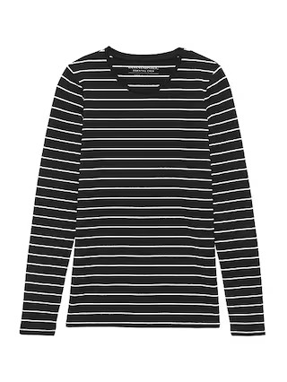 Stretch Cotton-Modal Fitted Crew-Neck T-Shirt | Banana Republic US
