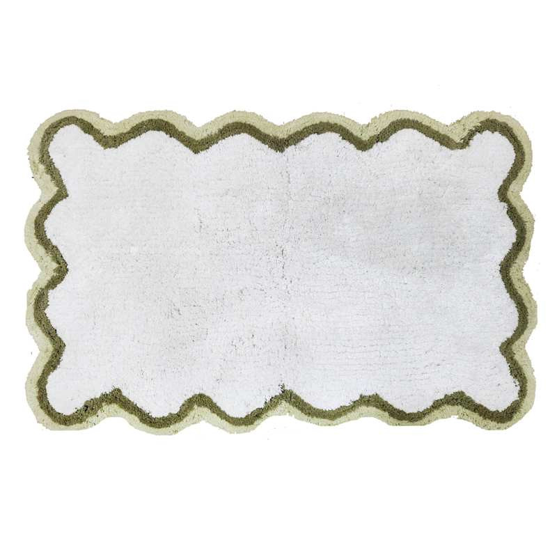 Green Scalloped Tufted Bath Rug, 20x32 | At Home