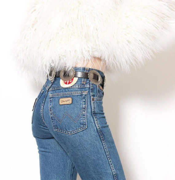 Vintage 70s Black Leather Western Cowboy Bohemian Belt | Etsy (US)