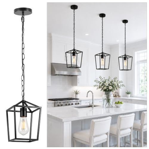 Phaosio Black Pendant Lights Kitchen Island, Modern Farmhouse Light Fixture | Amazon (US)