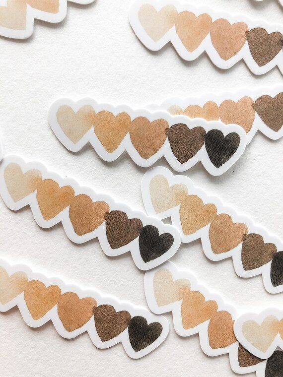 Diverse Hearts Sticker Be Kind Diversity Vinyl Skin Tone | Etsy | Etsy (US)