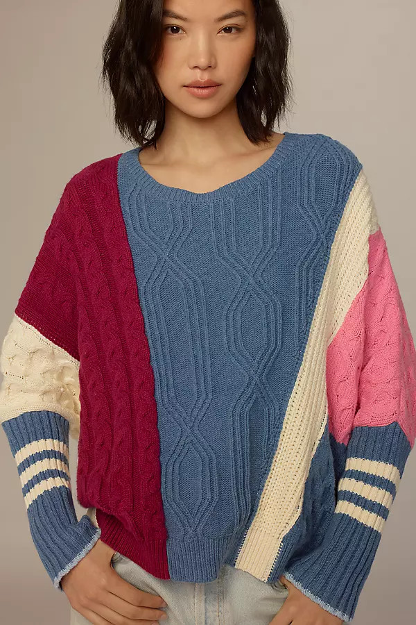 Colorblock Cable Sweater | Anthropologie (US)