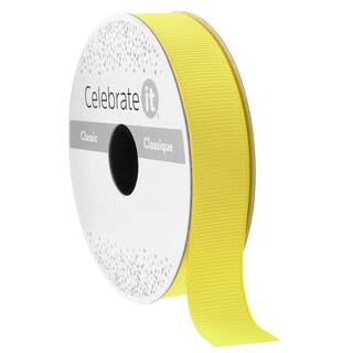 5/8" x 7yd. Neon Yellow Grosgrain Ribbon by Celebrate It® Classic | Michaels Stores