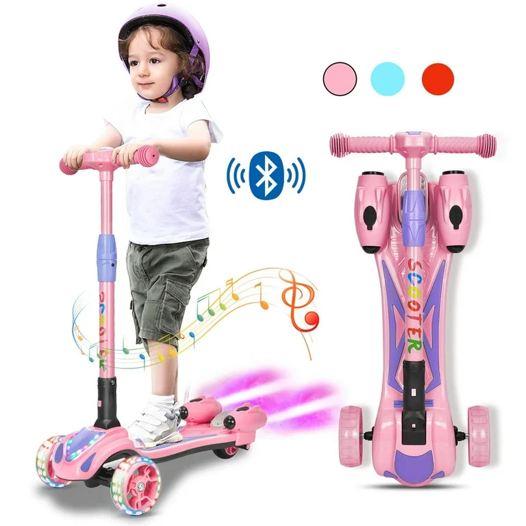 3 Wheel Scooter Kick Scooter for kids with Bluetooth Music Rocket Steam Sprayer Adjustable Height... | Walmart (US)