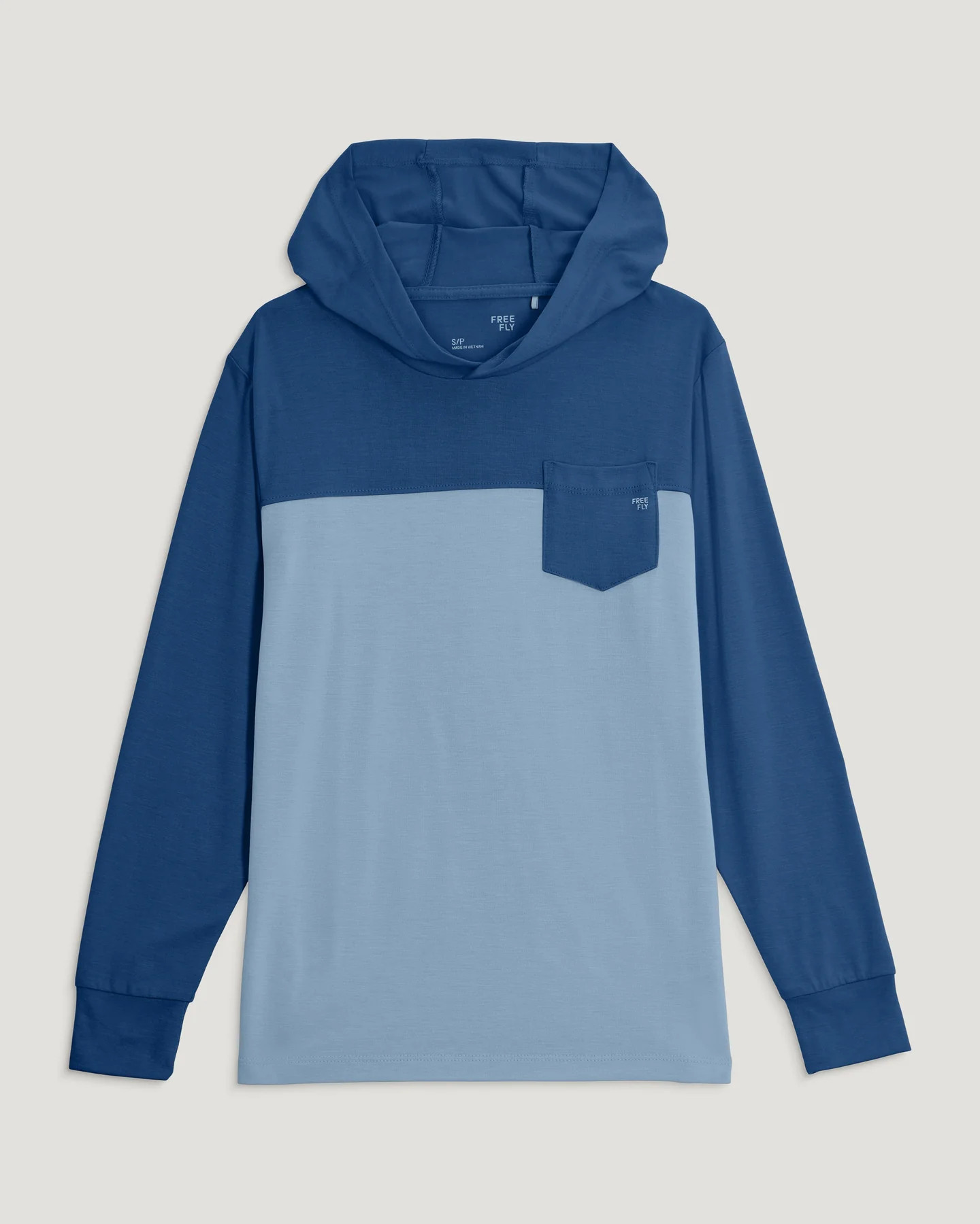 Youth Colorblock Bamboo Shade Hoodie - True Navy / Blue Fog | Free Fly Apparel
