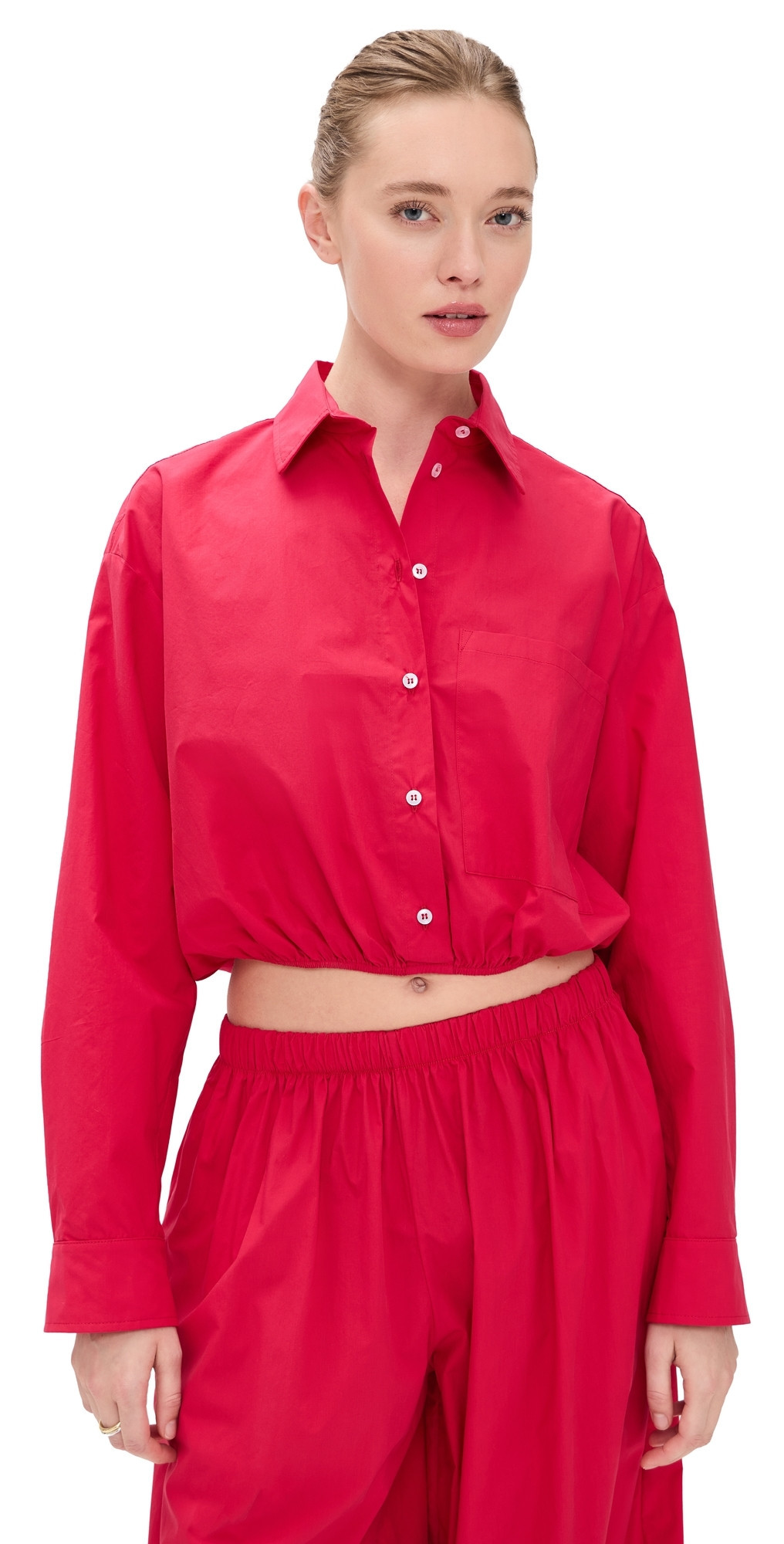 LE BOP Wylie Button Down Red XXL | Shopbop