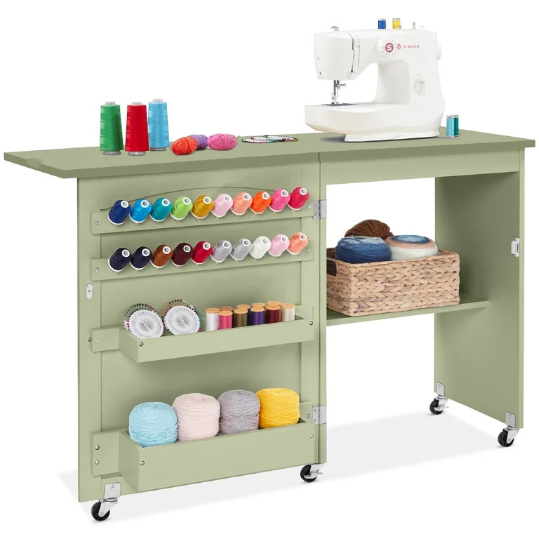 Best Choice Products Sewing Machine Table & Desk w/ Craft Storage and Trays - Light Green - Walma... | Walmart (US)