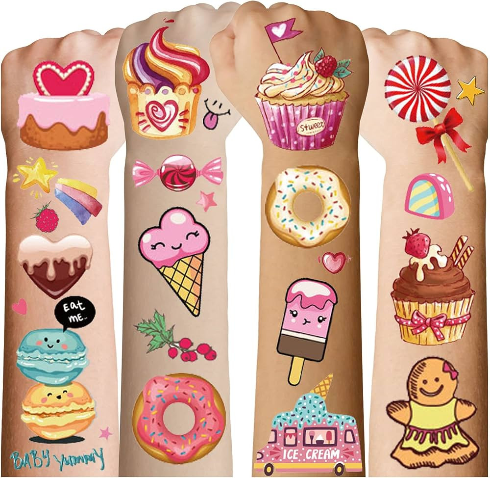 180 Styles Donut Party Supplies Favors Tattoo Stickers, Candy Ice Cream Birthday Party Decoration... | Amazon (US)