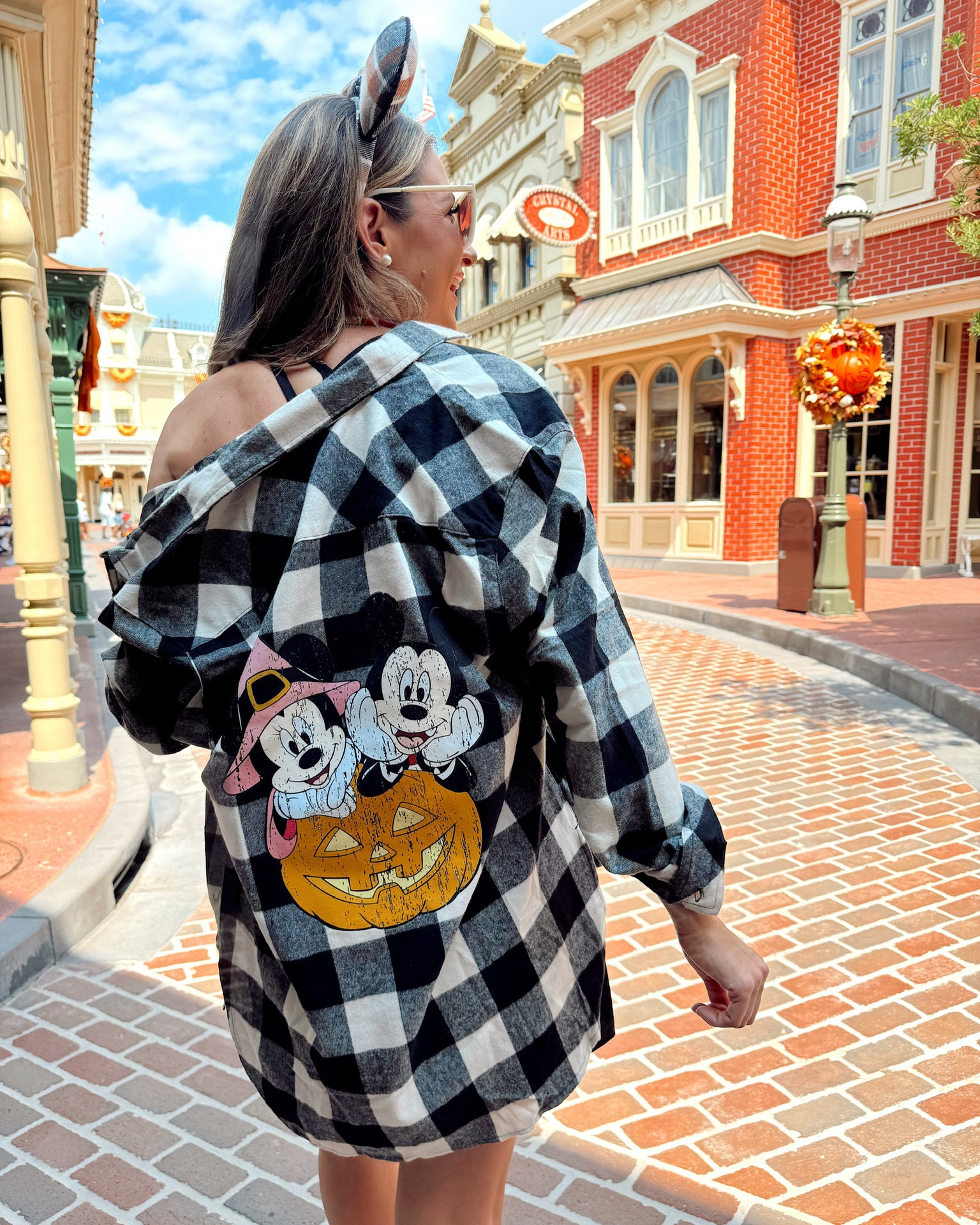 Fall / Halloween Disney outfit - Etsy flannel and plaid ears, Amazon bag with iron on patches & small maternity tennis dress. Mickey not so scary 

#LTKBump #LTKStyleTip #LTKSeasonal