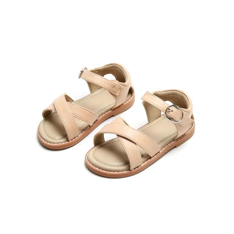 Girl’s Open Toe Flat Sandals Summer Casual Sandals (Toddler/Little Girl) | Walmart (US)