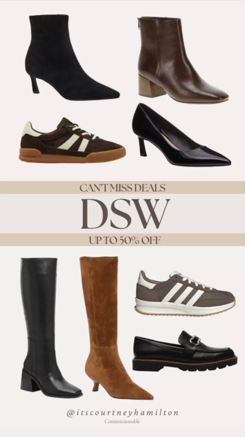 Up to 50% off Can't miss deals from DSW!! 

sale alert, winter fashion, boots, booties, adidas, steve madden, finds under 100, casual outfit, courtney hamilton 

 #LTKSeasonal #LTKSaleAlert #LTKFindsUnder100