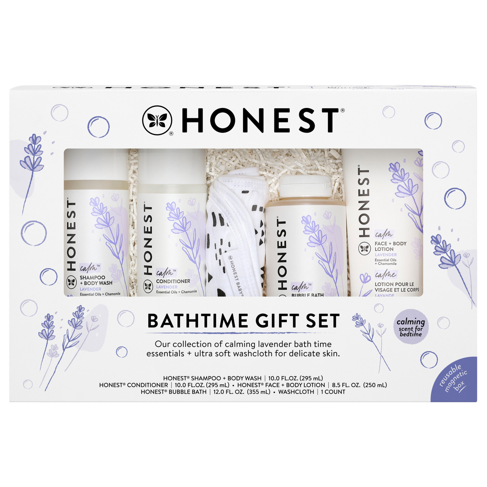 Honest Calm Bathtime Gift Set, Hypoallergenic, For Sensitive Skin, 2-in-1 Formula, Tear-Free | The Honest Company