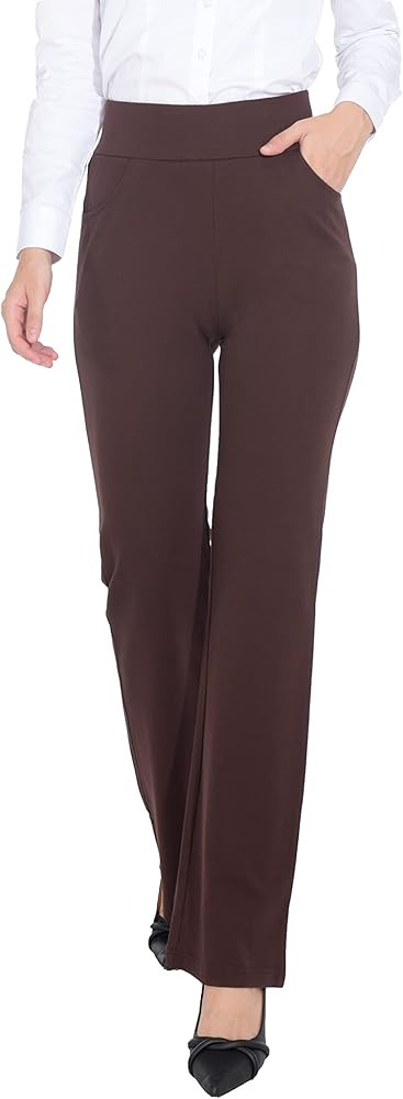 ZTN Women's High Waist Pull-On Dress Pants Tummy Control Work Pants for Business Casual Trousers ... | Amazon (US)