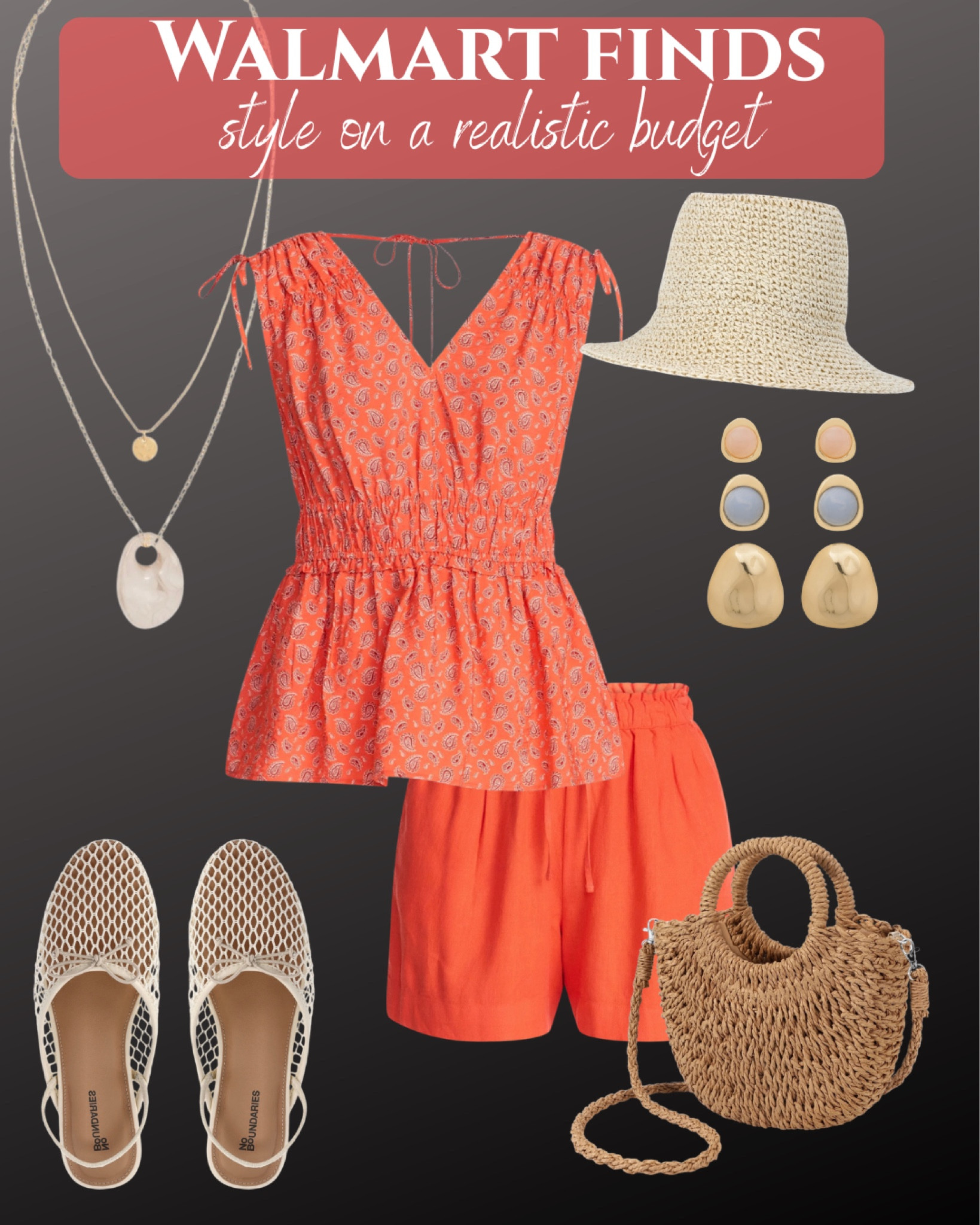 Bought this gorgeous feminine top while at Walmart🤍 The v-neck back detail is so pretty and elevated. 

Pair it with linen style shorts, mesh sandals, a straw bucket hat, adorable straw tote, and jewelry from the Time and Tru line — honestly such affordable pieces that look way more expensive ✨

#LTKSeasonal #LTKmomlife #LTKOver40
