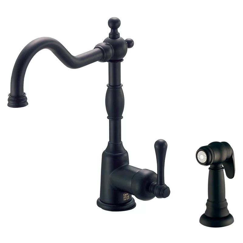 D401157BS Opulence Single Handle Kitchen Faucet with Side Spray | Wayfair North America