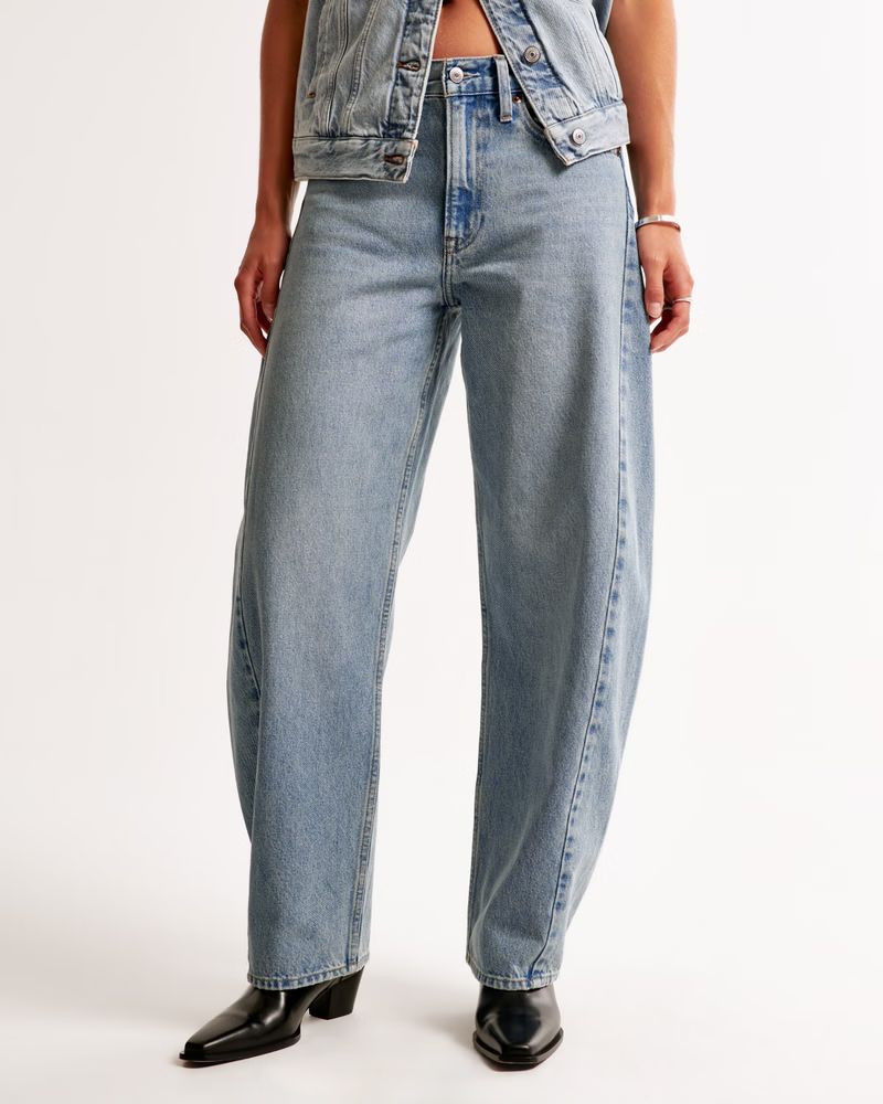 Women's Mid Rise Barrel Jean | Women's Bottoms | Abercrombie.com | Abercrombie & Fitch (US)