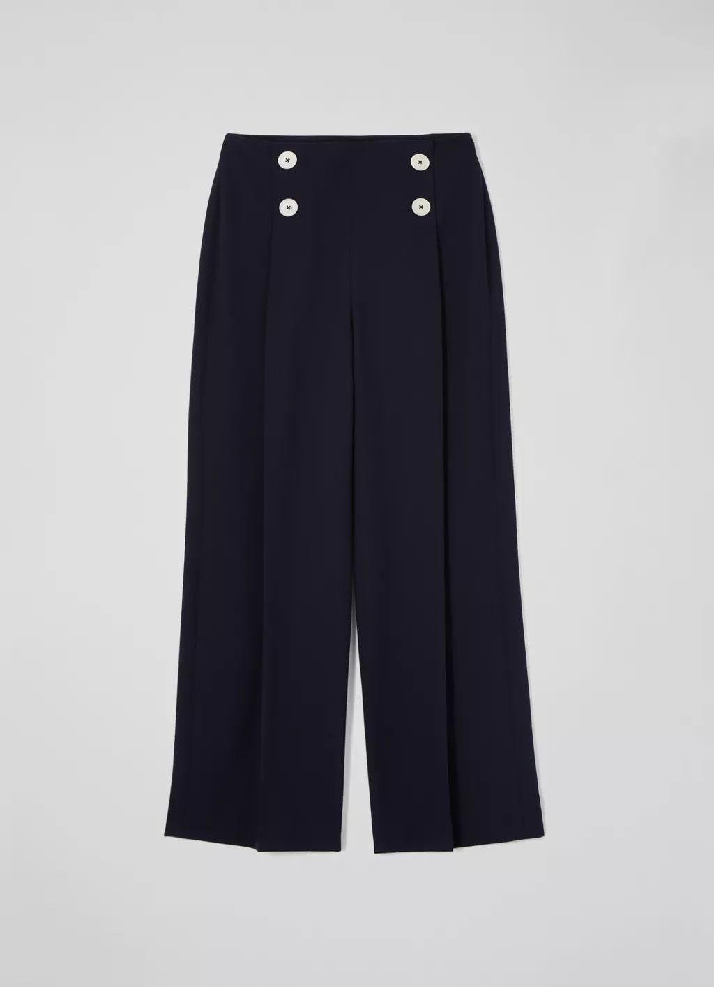 Parker Navy Wide-Leg Trousers | L.K. Bennett (UK)