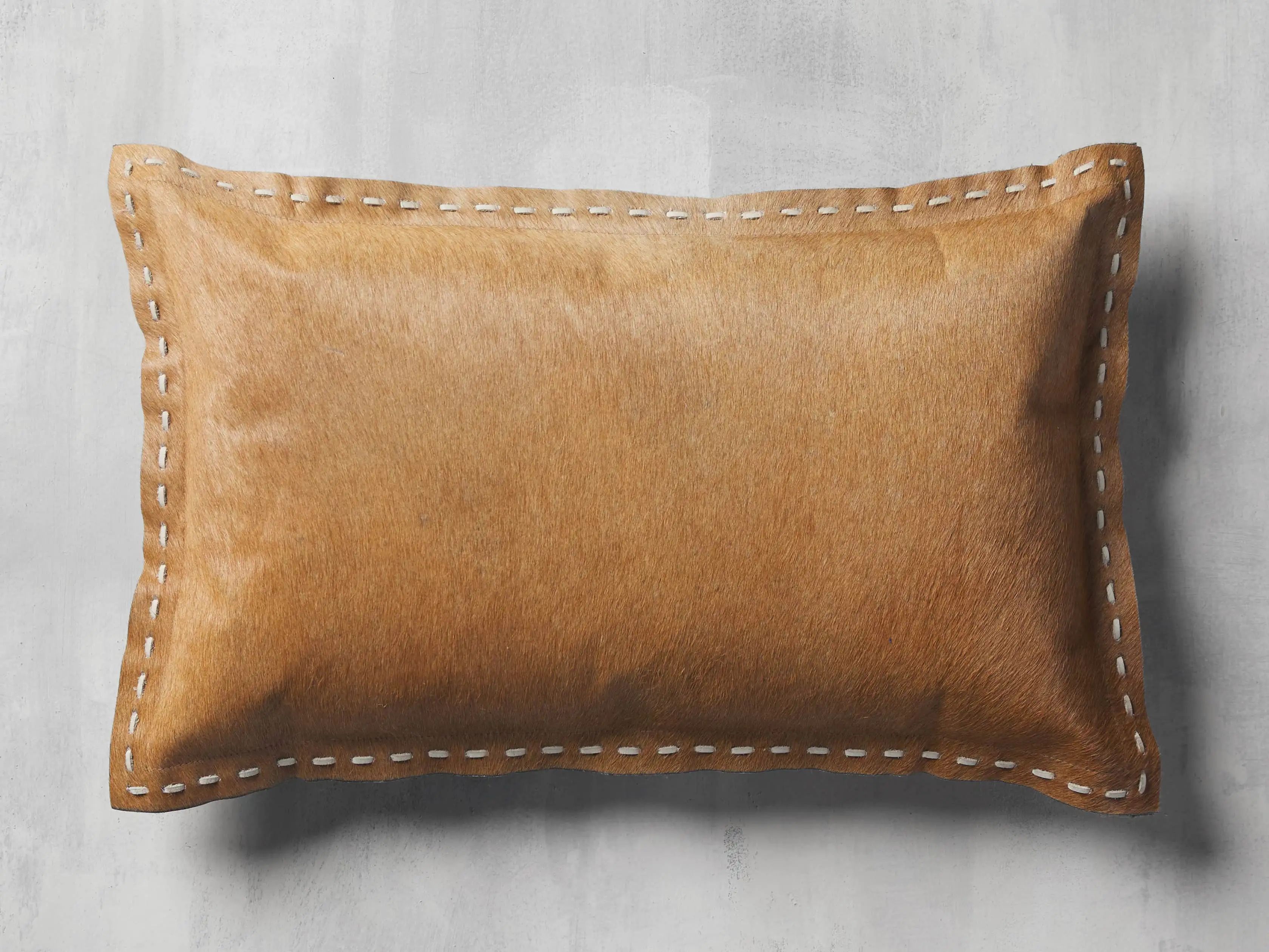 Hide Stitch Lumbar Pillow Cover | Arhaus