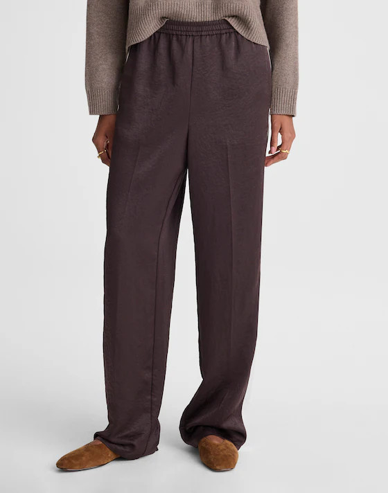 The Easy Pull-On Track Pant in Satin | Madewell