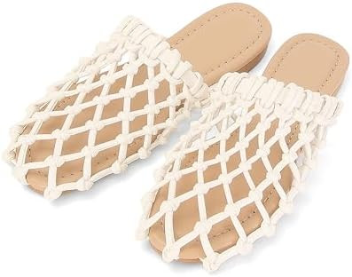 SOVANYOU Womens Slip on Mesh Flat Sandals Woven Mules Dressy Braided Flats Summer Beach Casual Cl... | Amazon (US)