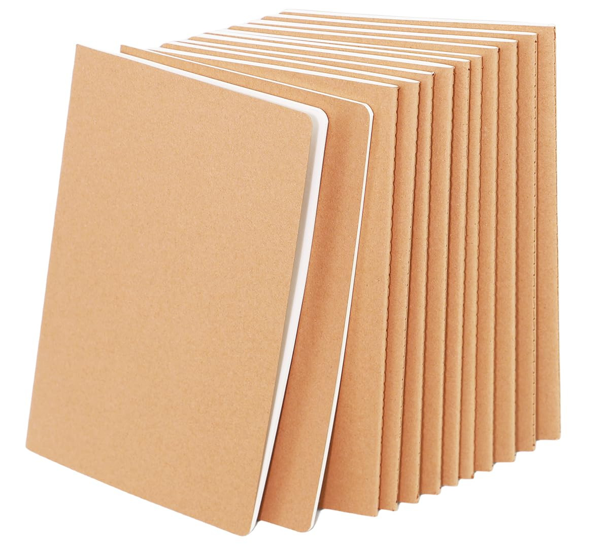 12 Pack A5 Blank Notebook Bulk Kraft Cover Travel Journals Composition Diary Subject Notebooks Pl... | Amazon (US)