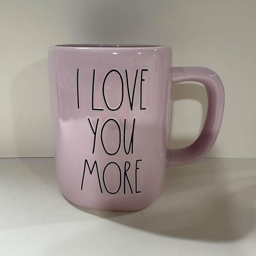 Rae Dunn I LOVE YOU MORE HAPPY BIRTHDAY Mug pink ceramic coffee cup | Amazon (US)