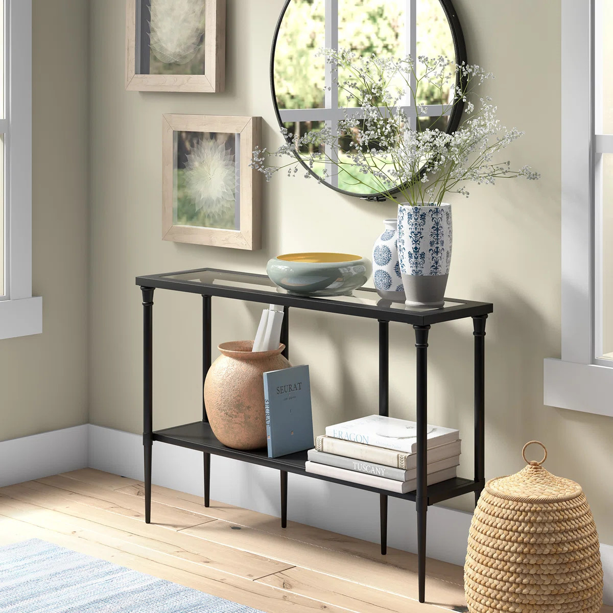 Dafna 45" Wide Rectangular Console Table in Blackened Bronze | Wayfair North America