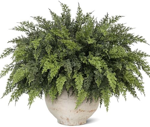 Real Touch Christmas Cedar Branches-18 Inches, Artificial Cedar Branch Faux Greenery Plants Stem ... | Amazon (US)