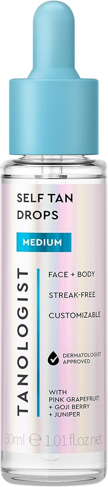 Tanologist Medium Self Tan Drops, Streak-Free Body & Face Tanning Drops, No Fake Tan Smell, For M... | Amazon (US)