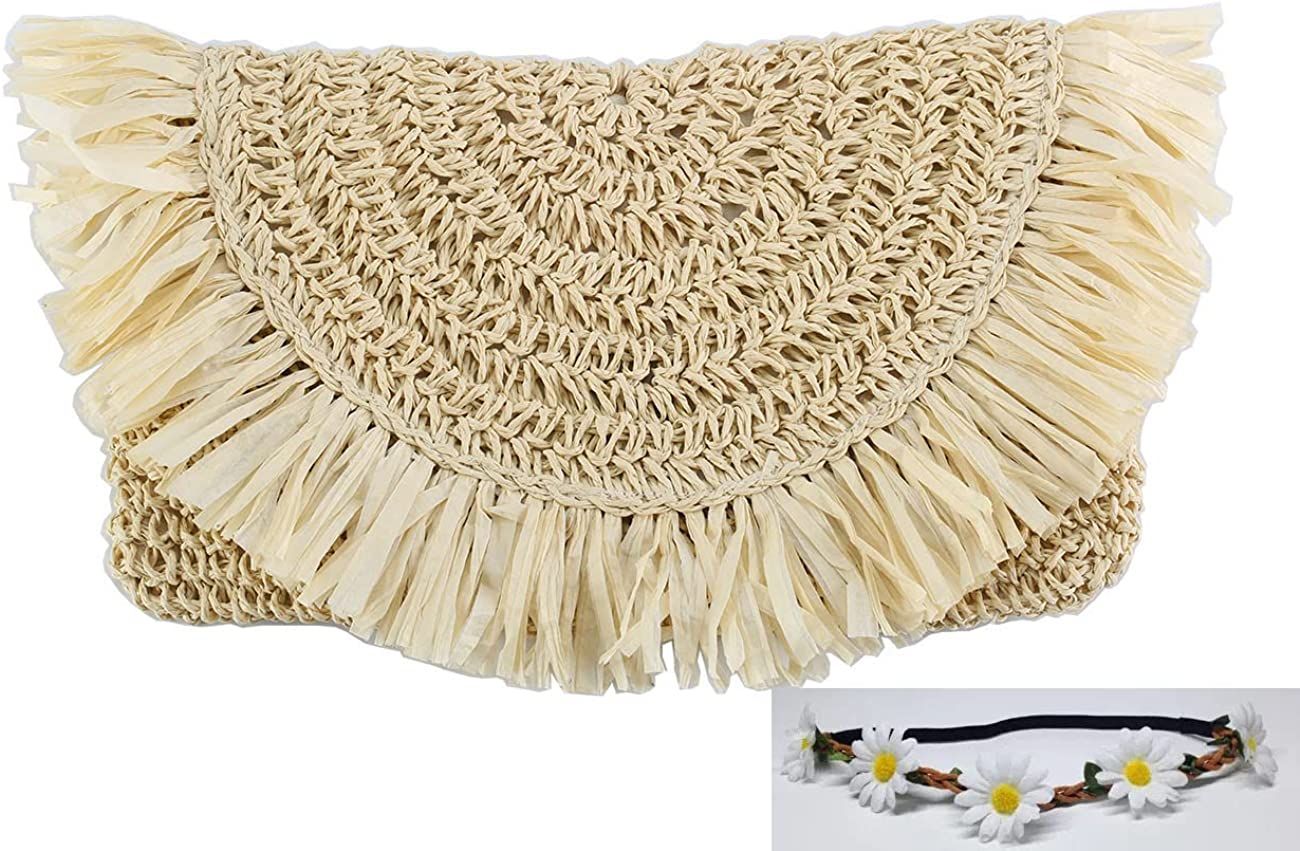 Straw Clutch Bags for Women Summer Evening Handbags Bride Wedding Purse Vacation Beach Clutch Han... | Amazon (US)