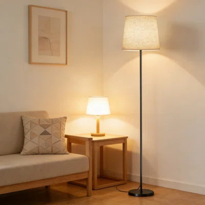 Modern Floor Lamp With Linen Shade - 62 Inch Dimmable Standing Lamp With Remote Control, Adjustable Brightness & Color Temperature, Memory Function & | Wayfair North America