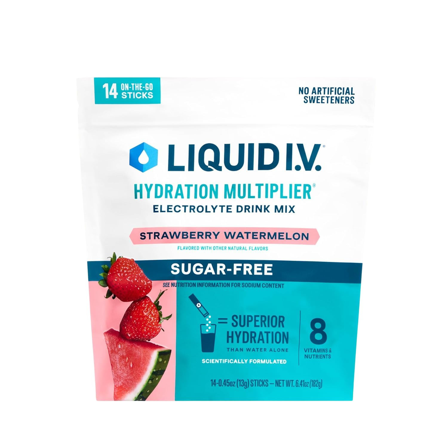 Liquid I.V.® Hydration Multiplier Sugar-Free - Strawberry Watermelon | Electrolyte Powder Drink ... | Amazon (US)